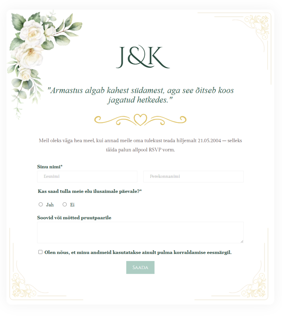 südamega RSVP vorm